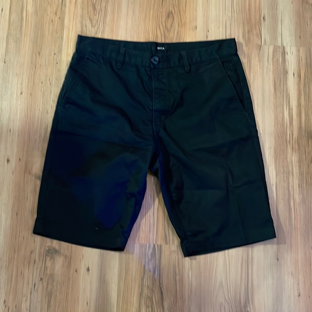 Black RVCA button up shorts